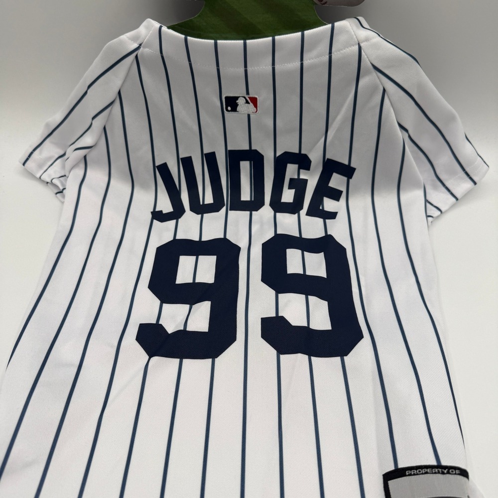 Pets First New York Yankees Pet Jersey Aaron Judge #99 Large White Pinstripe NEW - Picture 3 of 6